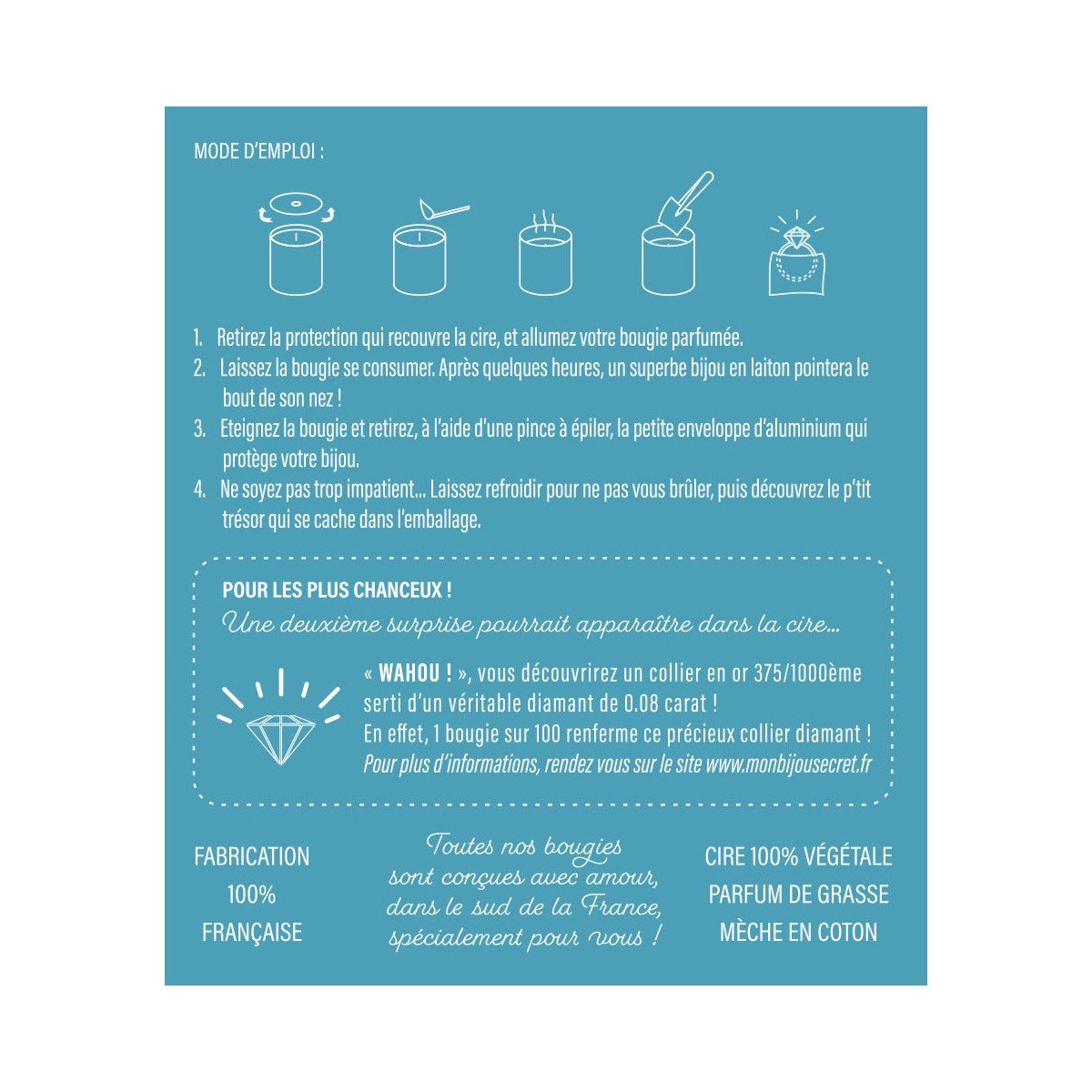 Kaars Zilveren halsketting juweel - Tiare bloemenparfum - 40u