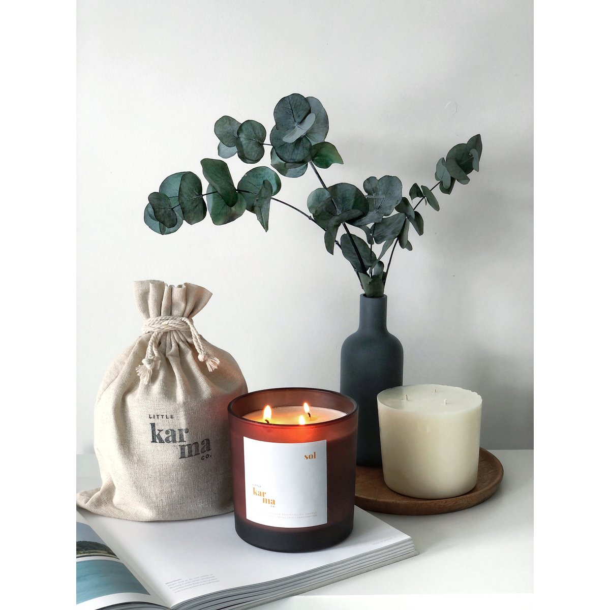 sol | Bougie rechargeable eucalyptus + citron vert énergisante
