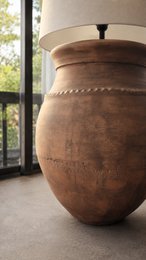 Terracotta rustik gulvlampe N°54
