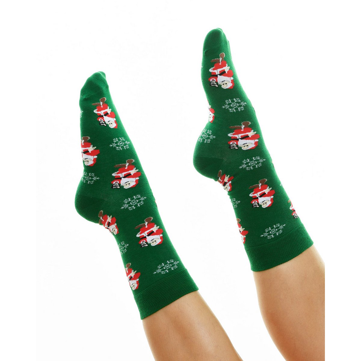 Socks - Green with Santa Claus ADULTS & KIDS