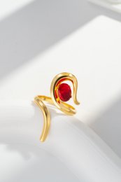 Bague géométrique acier inoxydable cristal ajustable design moderne