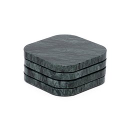 Coaster marble - organic - green set of 4 pieces - 10x10x1cm