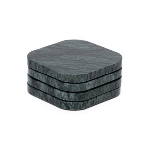 Onderzetter marmer - organisch - groen set van 4 stuks - 10x10x1cm