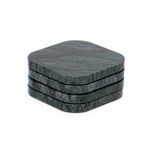Onderzetter marmer - organisch - groen set van 4 stuks - 10x10x1cm