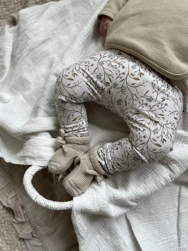 Broek Flowers Khaki - Bleu