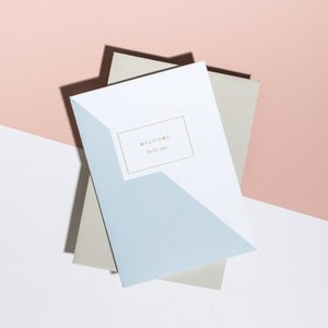 'Welcome Little One' Card - Pale Grey Envelope