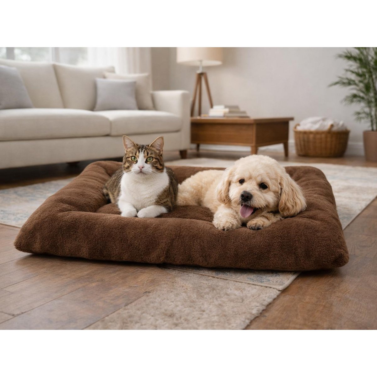Yommy Orthopädisches Hundebett | 3 Größen (M/L/XL) | Gelenkstützende Schaumstoffmatratze | Grau, Braun, Blau und Rosa