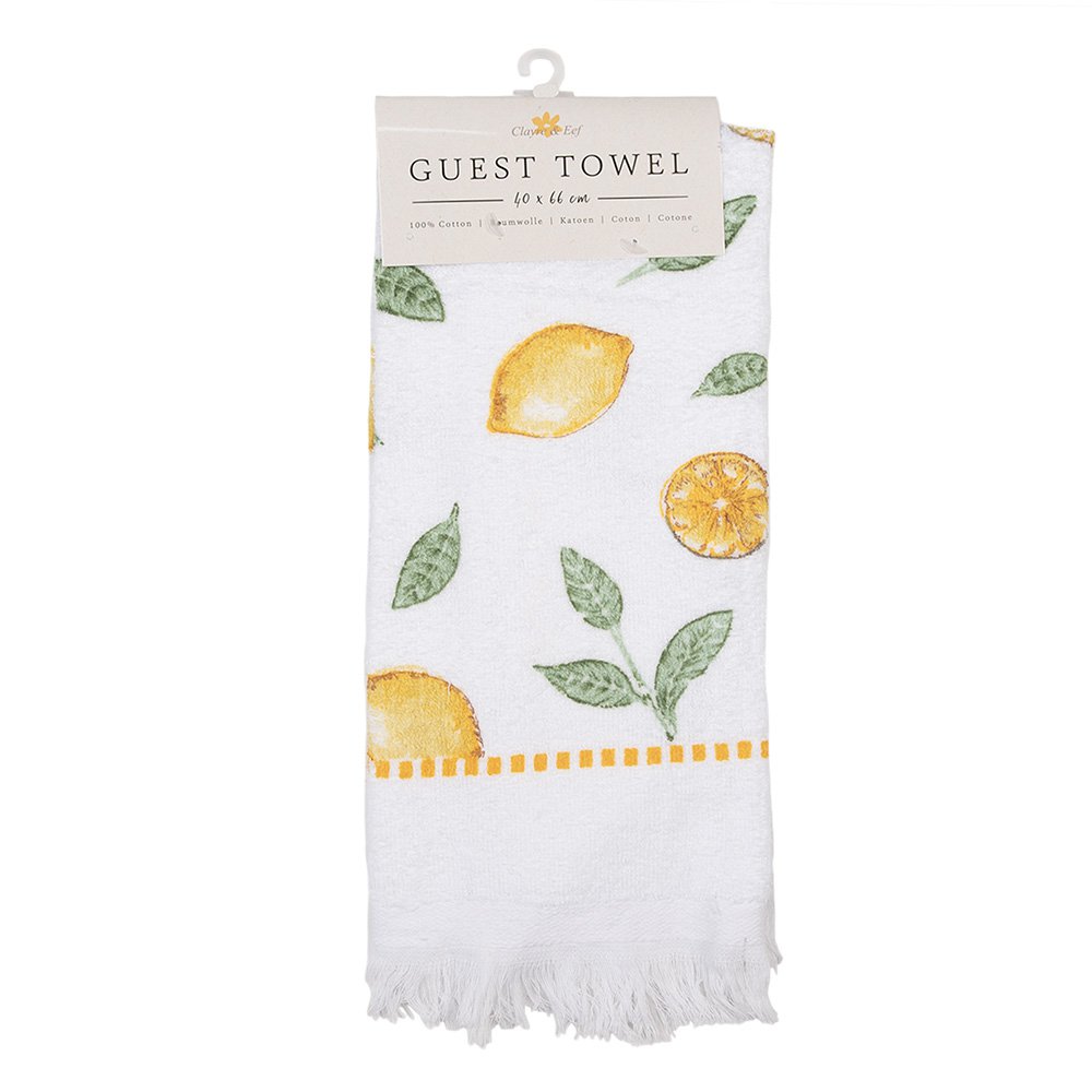 Guest towel 40x66 cm white cotton lemons