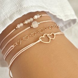 Bracelet 2 hearts 925 silver