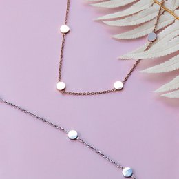 Kurze Kette mit Plättchen • gold / rosegold / silber • verstellbar / wasserfest / hypoallergen