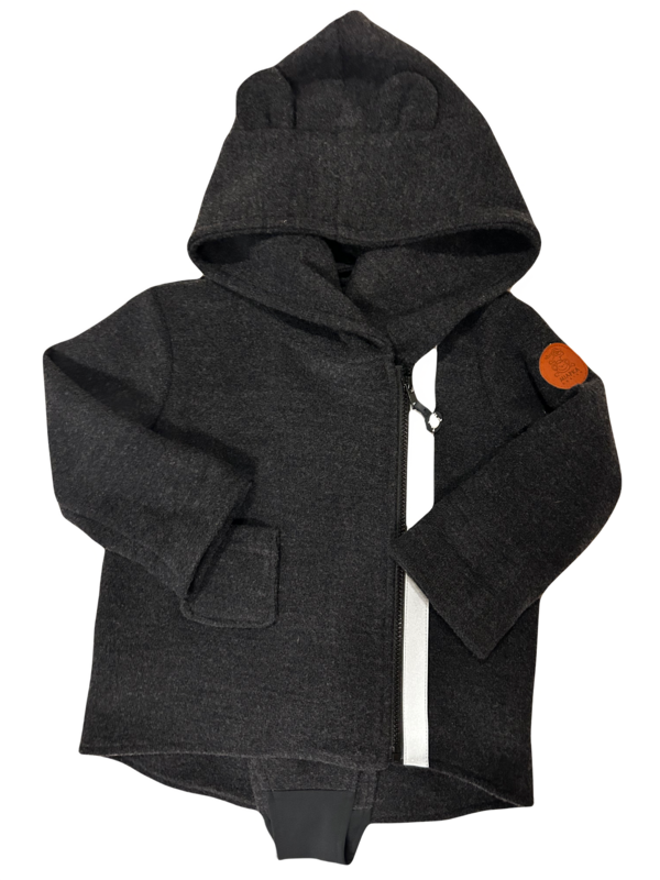 baby 100% merino uldjakke grå