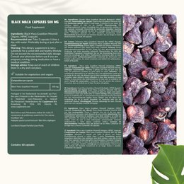 Sorte Maca Kapsler 500mg Økologisk - 100 Kapsler