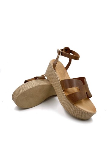 Womens Gladiator en Strappy lederen platforms, bruin lederen platforms voor dames, zomerplatformsandalen dames, lederen platformschoenen
