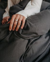 Muslin bed linen “Eliane” • Anthracite
