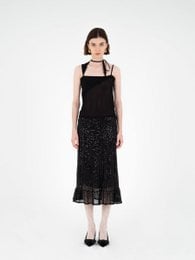 Gonna longuette nera con paillettes Esteem