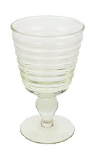 Wine glass clear ribbed