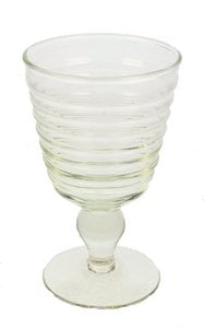 Wine glass clear ribbed