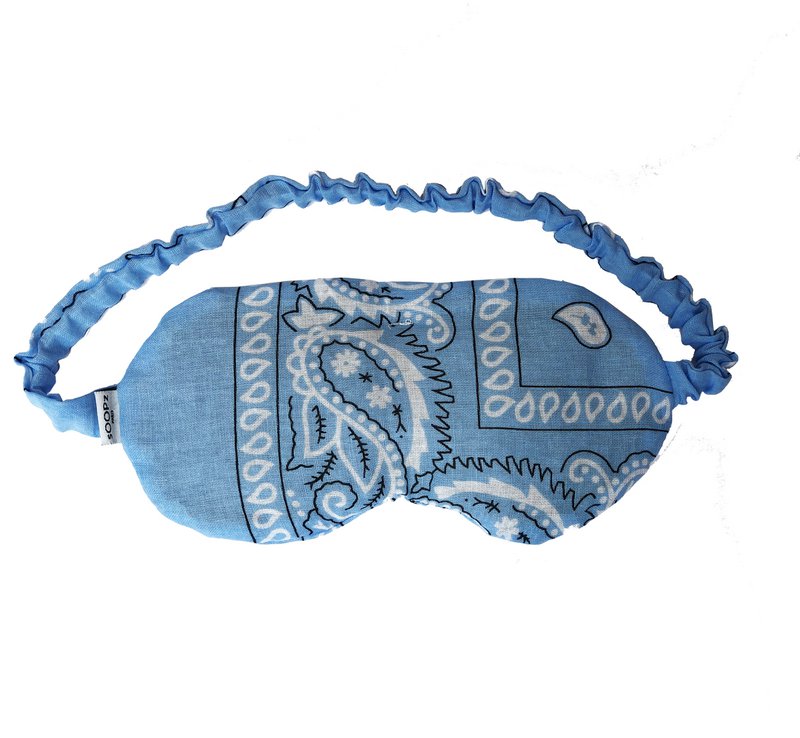 Afslappende øjenmaske - hørfrø og lavendel - Sky Blue Bandana