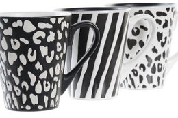 TAZA GRES 11,7X11,7X10 360ML, SALVAJE 3 SURT. PC194176