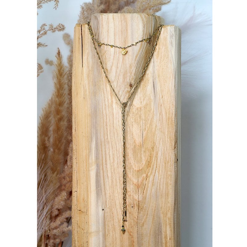 Collar trenzado tejido con colgante de diamantes Polki