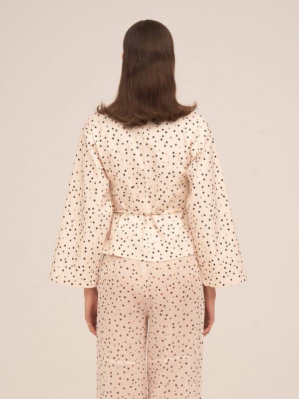 Creme polka Dot Fuji jakke