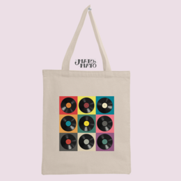 Discos de vinilo retro Pop Art Bolsa de tela