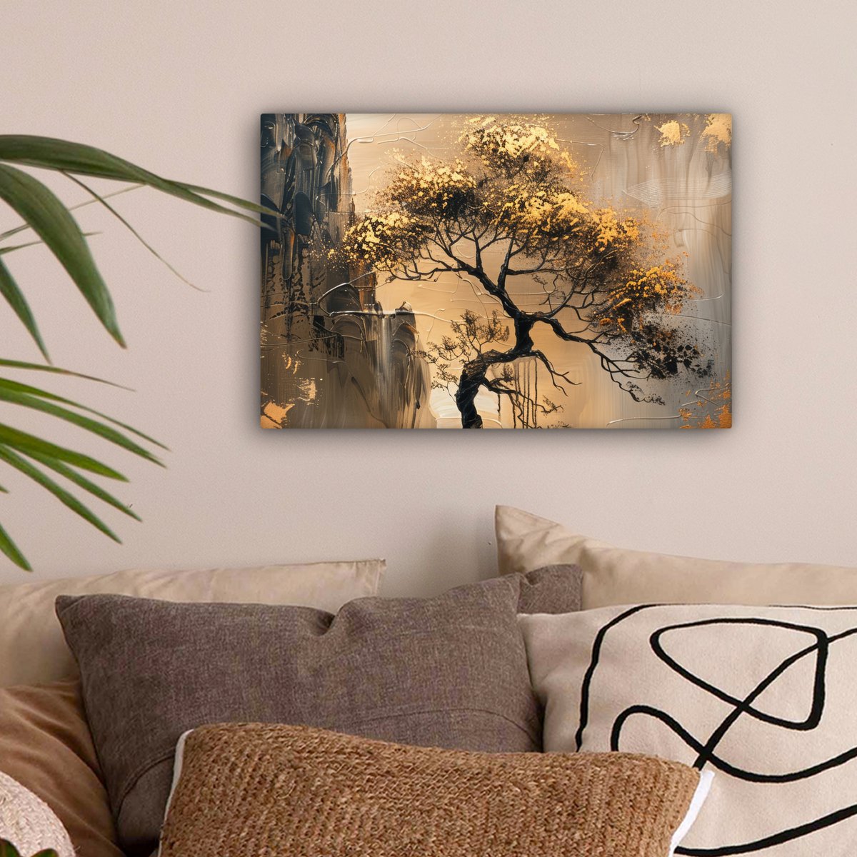 Peinture sur toile - décoration murale - or - paysage - peinture - décoration murale salon - décoration de chambre moderne - peintures abstraites