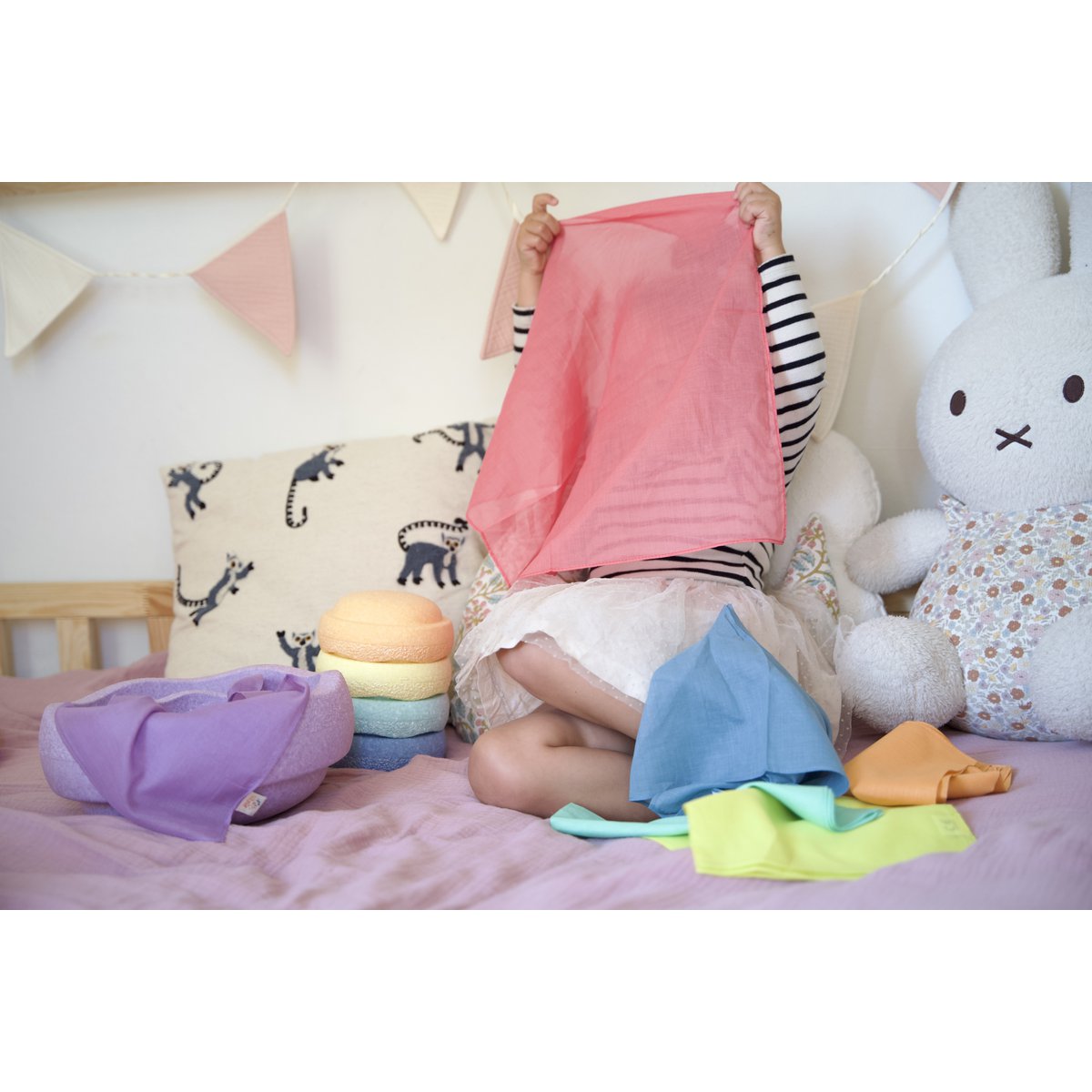 Play scarf play cotton 75x75 1 pcs spieltuch speeldoek speelkatoen