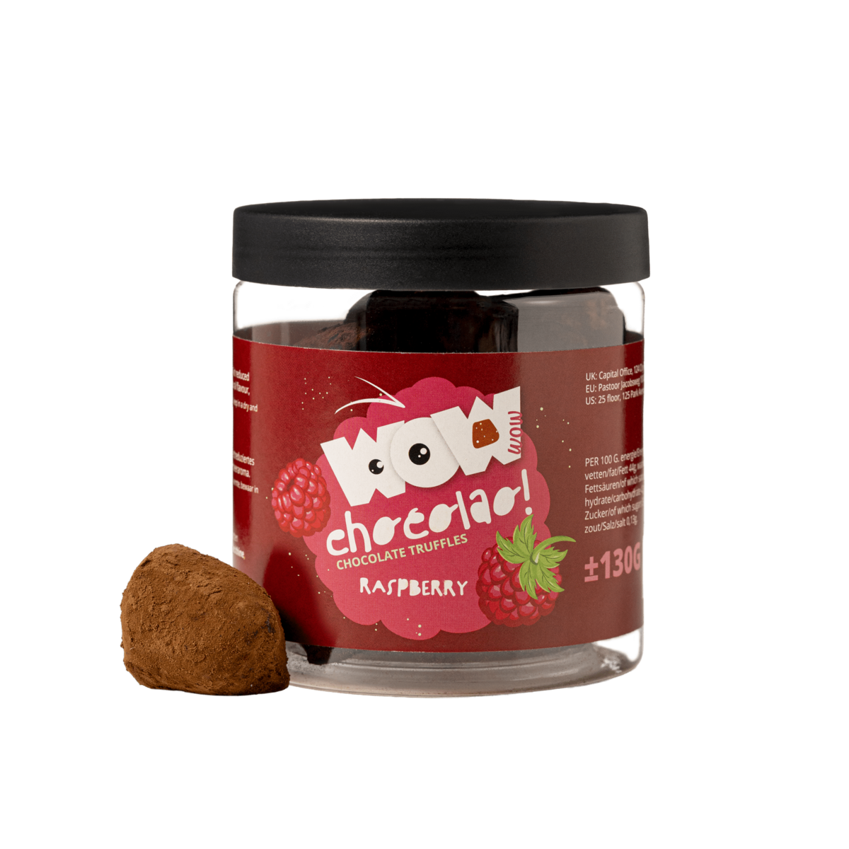 Trufas de chocolate de frambuesa - Jar de regalos 130G