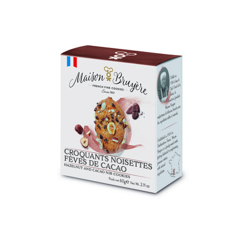 Cacao nibs and Hazelnut crunchy cookies 60g