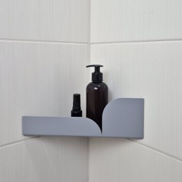 Scaffale angolare della doccia Bauhaus, bianco, beige, grigio, nero