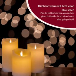 Rechargeable LED candles with moving flame - 3 pieces