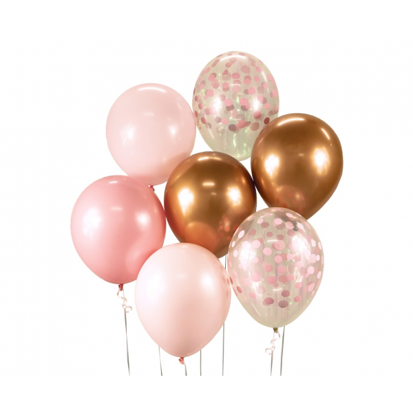 Ballonsæt lys pink - kobber