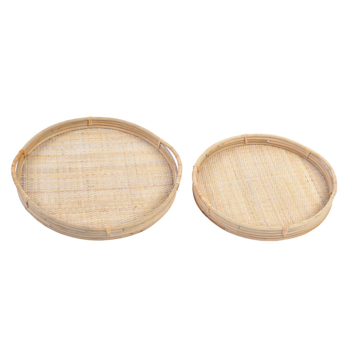 VASSOIO SET 2 RATTAN 50,5X46X5,5 DECORAZIONE NATURALE BD186396