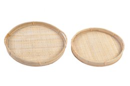 PLATEAU SET 2 ROTIN 50,5X46X5,5 DÉCORATION NATURELLE BD186396
