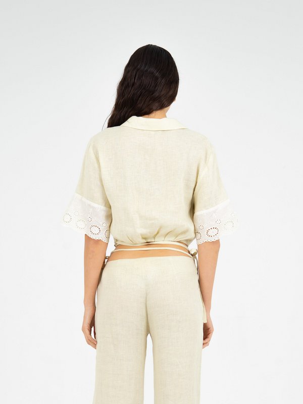 Aurora linnen beige top