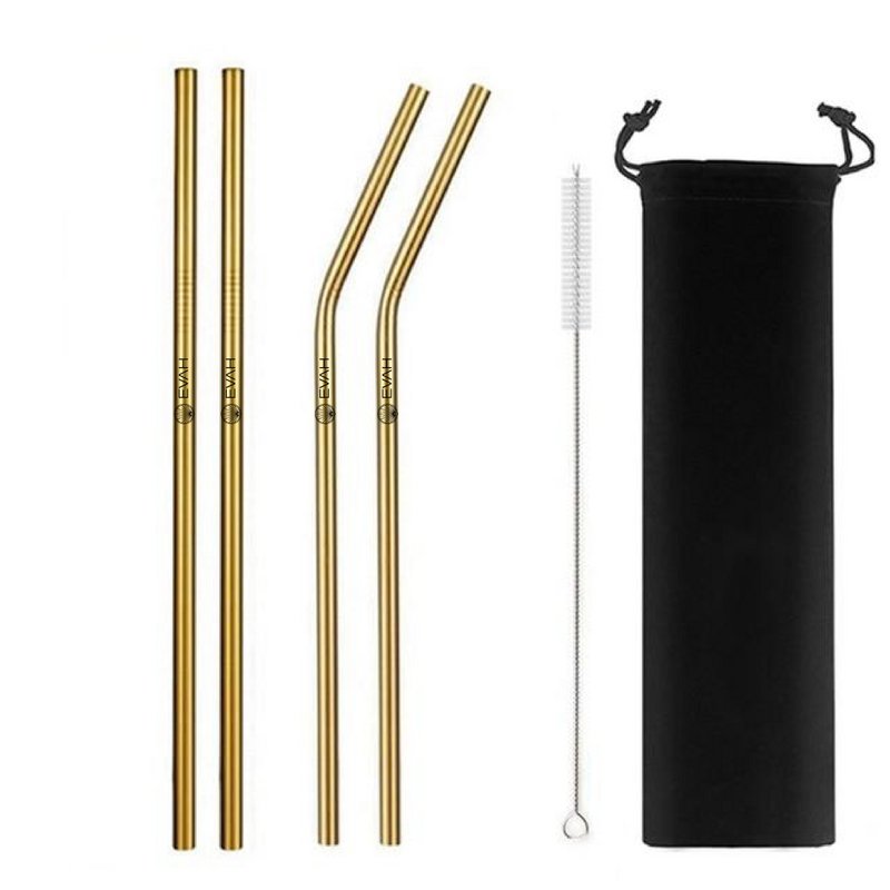 Set of 4 golden straws