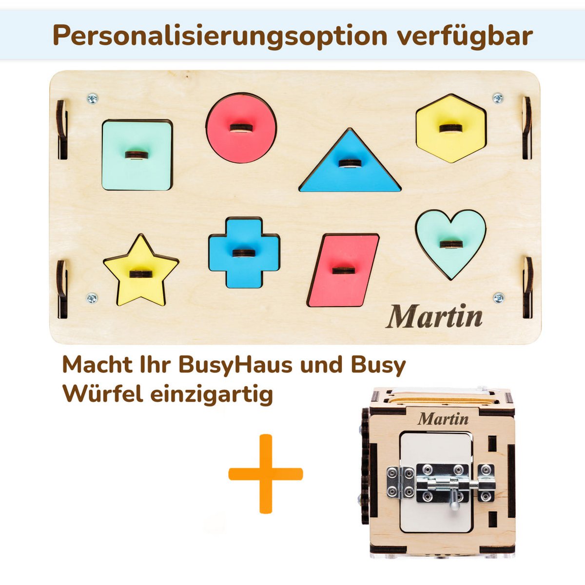 Set - BusyBoard house natural and creative cube