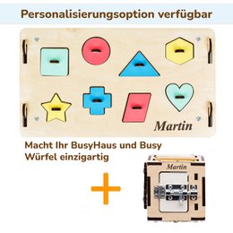 Set - BusyBoard house natural and creative cube