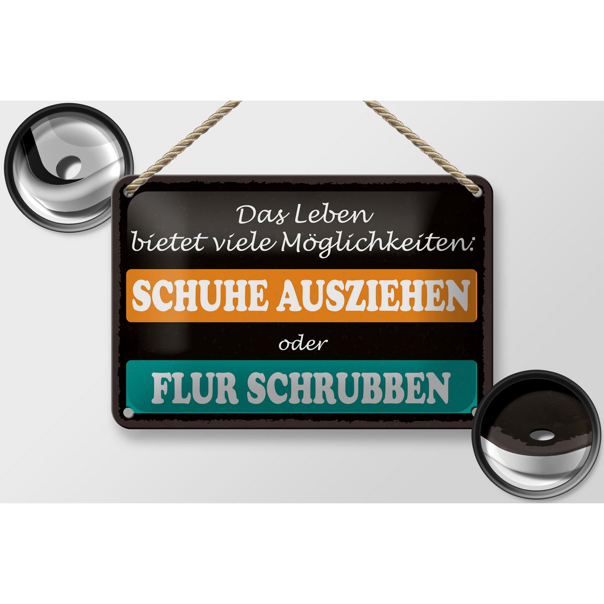 Tin sign saying 18x12cm take off shoes hallway scrub decoration