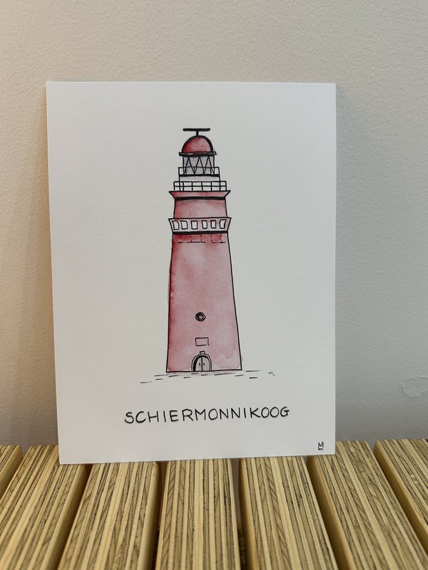 A5 Print lighthouses Wadden Islands