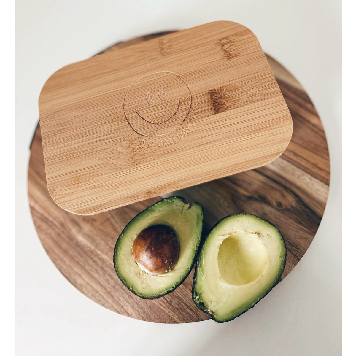 Lunchbox mit Holzdeckel Smiley