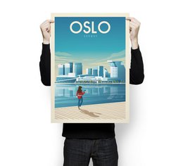 Vintage Oslo Poster | Premium Poster Stadt Oslo Norwegen