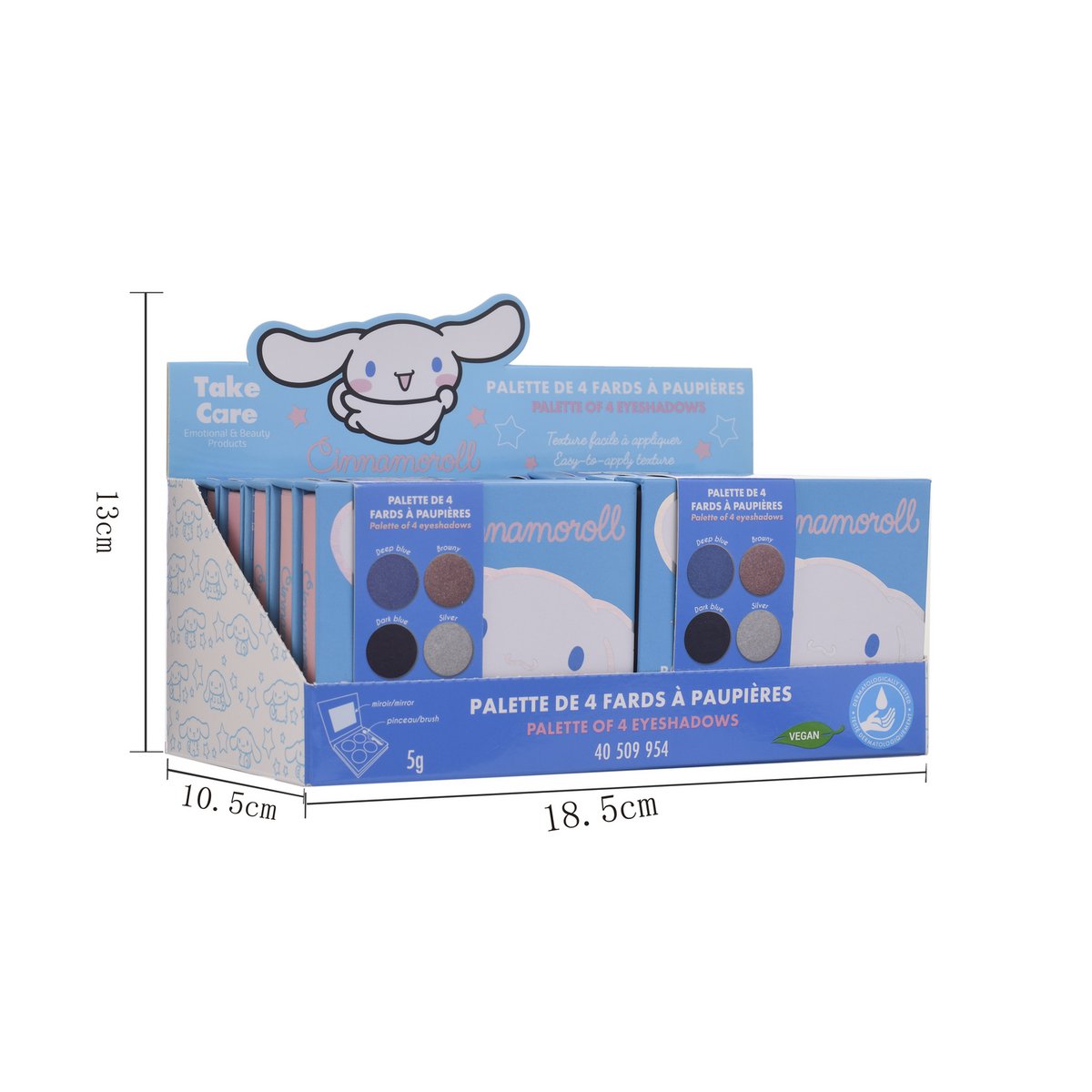 Palette Cinnamoroll di 4 ombretti + pennello e specchio