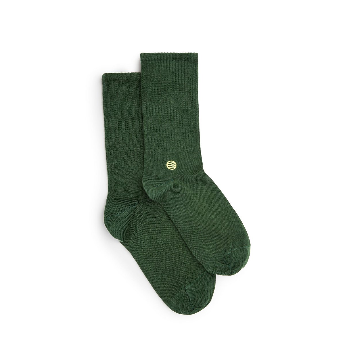 Bio Socken Retro Style - Grüne Tennissocken mit gesticktem Logo