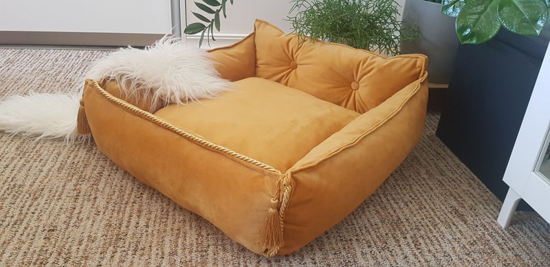 Luxuriöses handgefertigtes Haustierbett, Kinderbetten / Gemütliches Hundebett / Haustierbett klein, mittel, groß