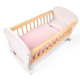 Wooden Doll Bed - Includes Duvet and Pillow