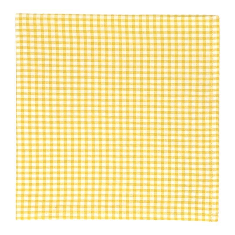 Klein geel gingham servet - Sun - Set van 2