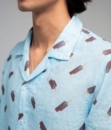 Chemise en lin Bleu Glace - Agnė Kišonaitė (Unisexe)