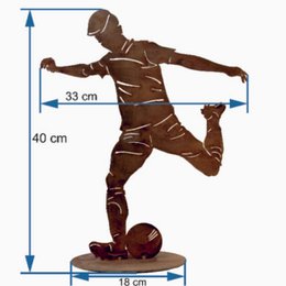 Footballer Player with Ball | Decoration figure made of metal rust |